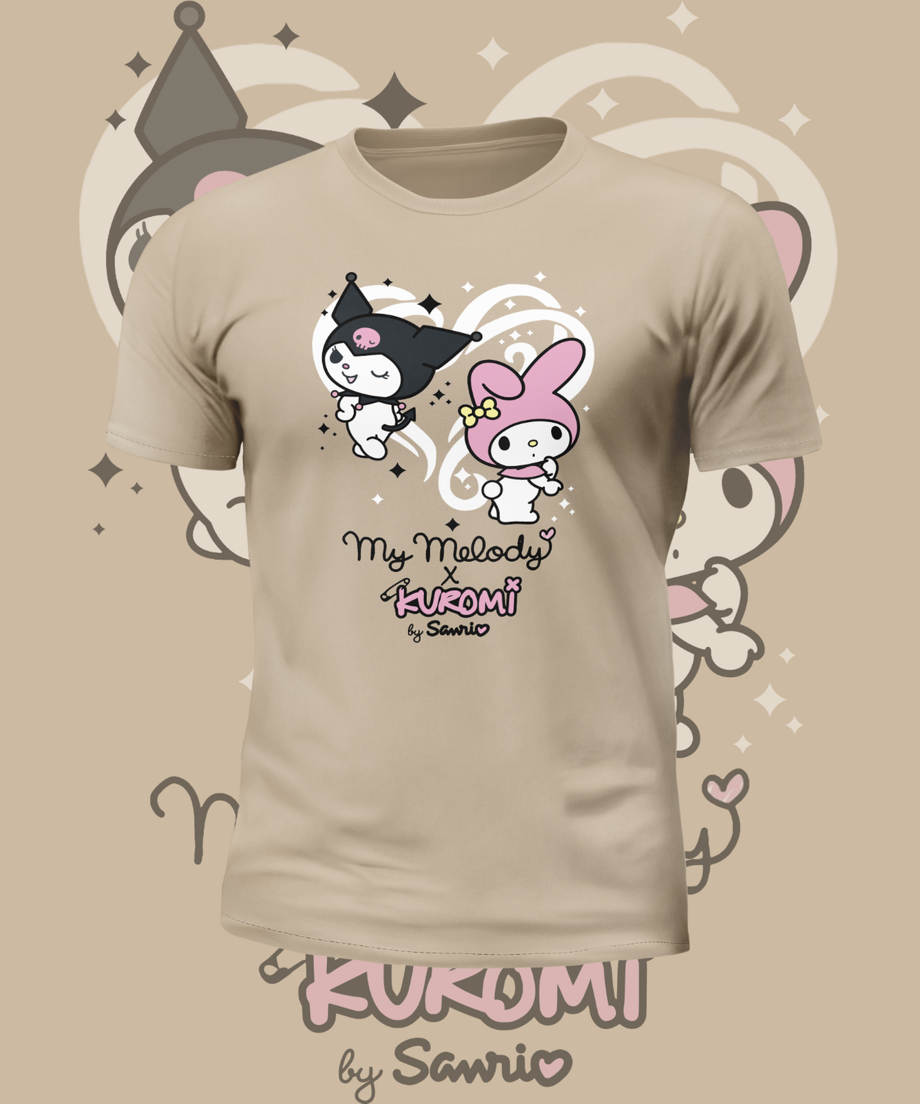 Short Sleeve kuromi x My Melody Heart Graphic Tee