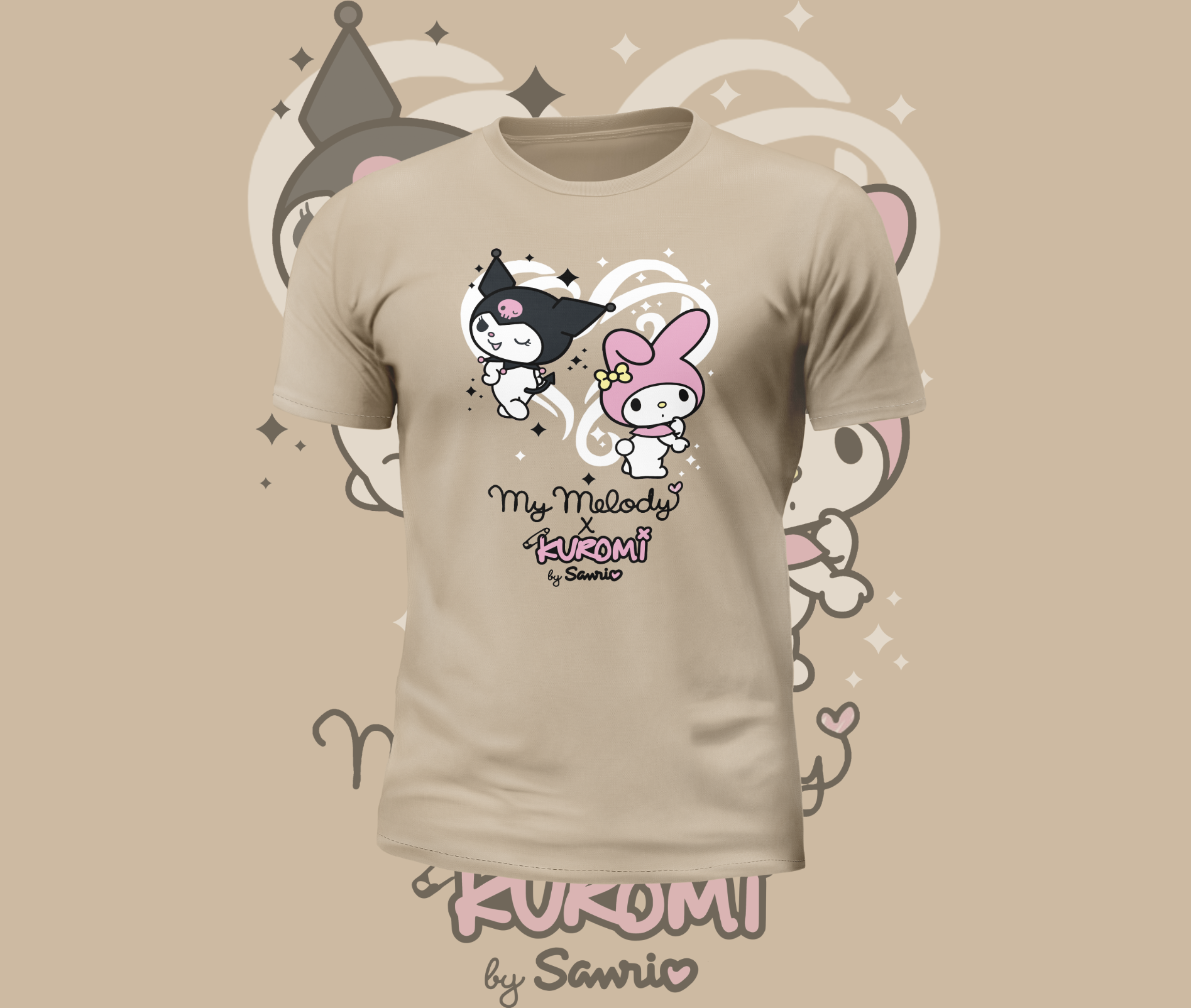 Short Sleeve kuromi x My Melody Heart Graphic Tee