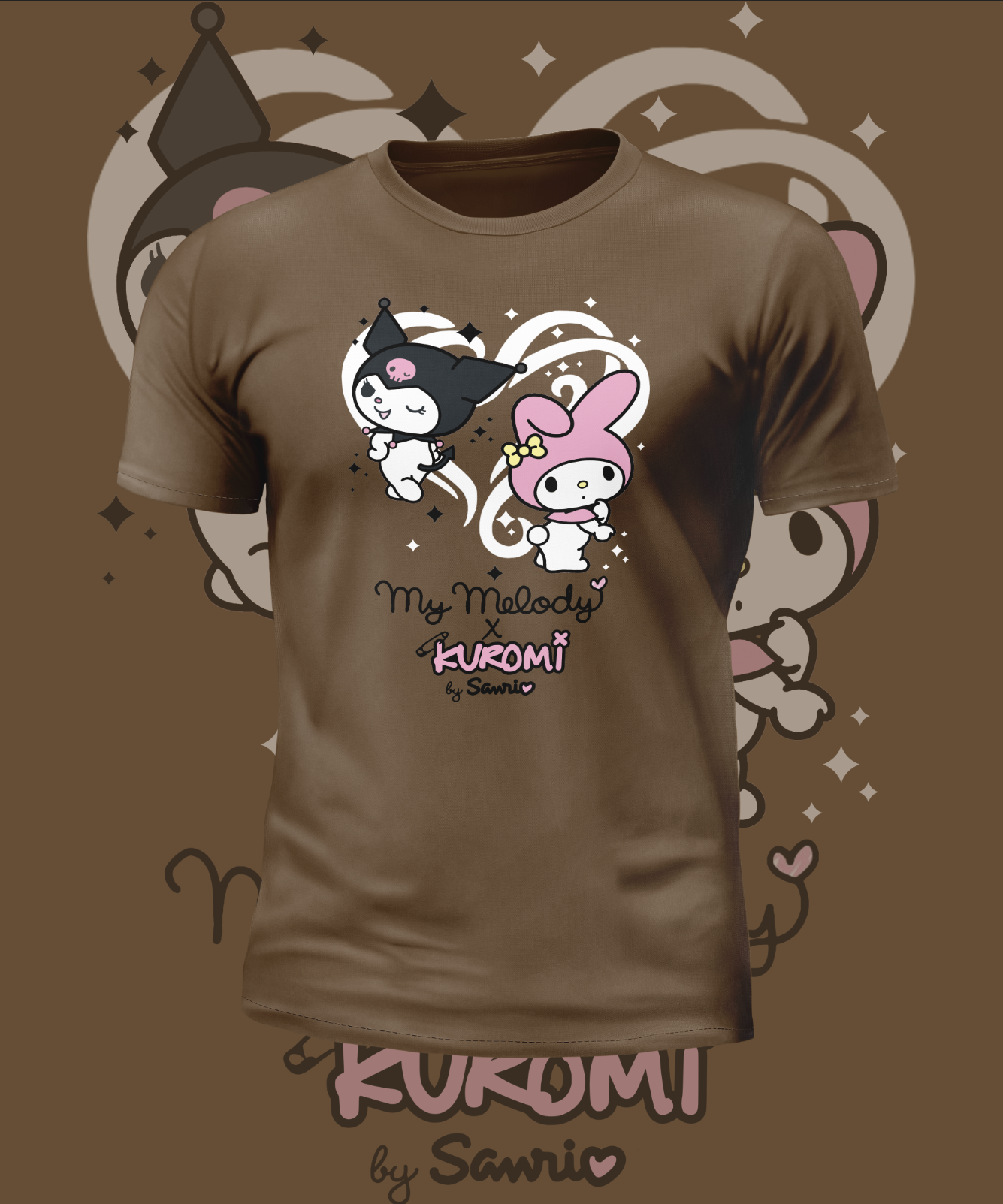 Short Sleeve kuromi x My Melody Heart Graphic Tee