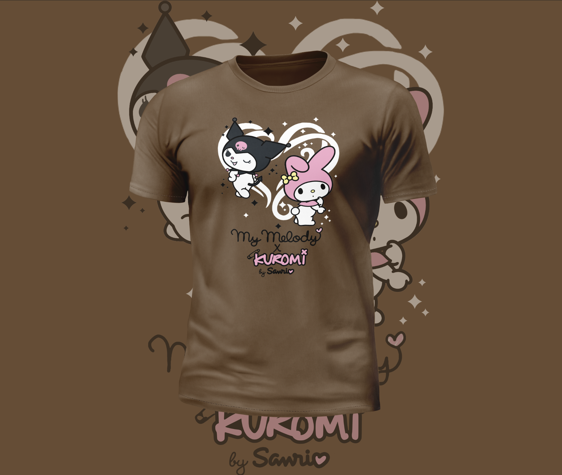 Short Sleeve kuromi x My Melody Heart Graphic Tee