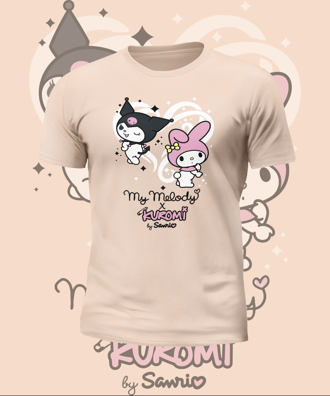 Short Sleeve kuromi x My Melody Heart Graphic Tee