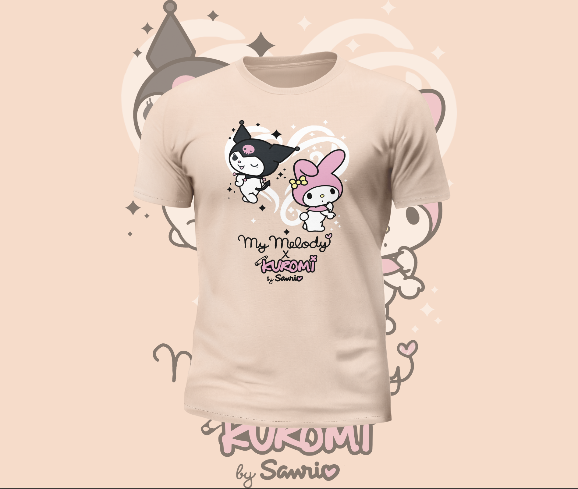 Short Sleeve kuromi x My Melody Heart Graphic Tee