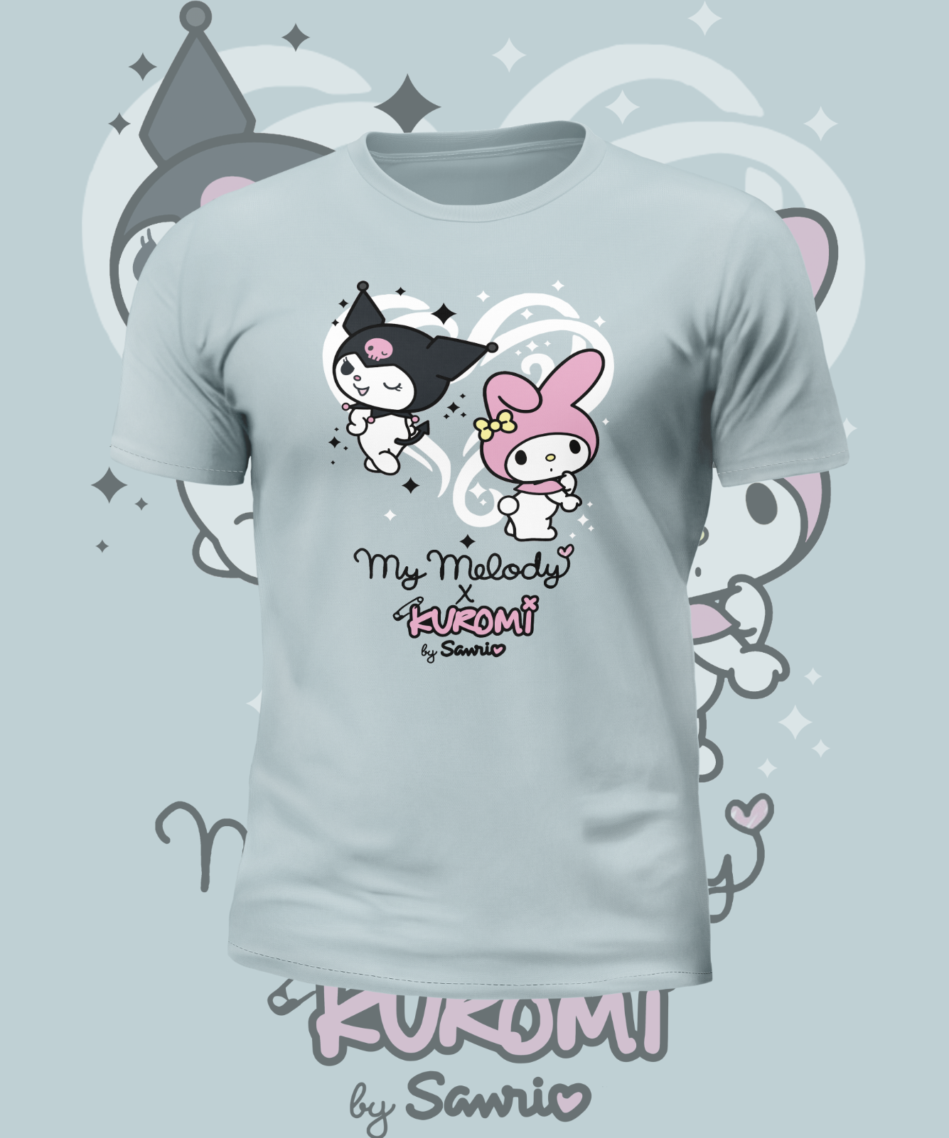Short Sleeve kuromi x My Melody Heart Graphic Tee