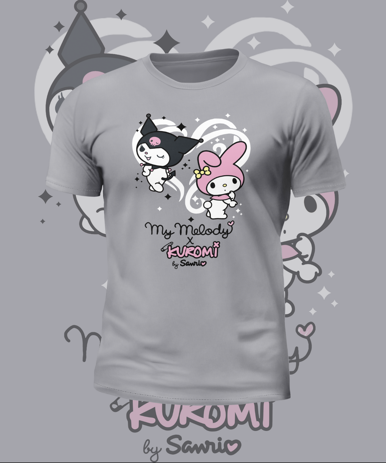 Short Sleeve kuromi x My Melody Heart Graphic Tee