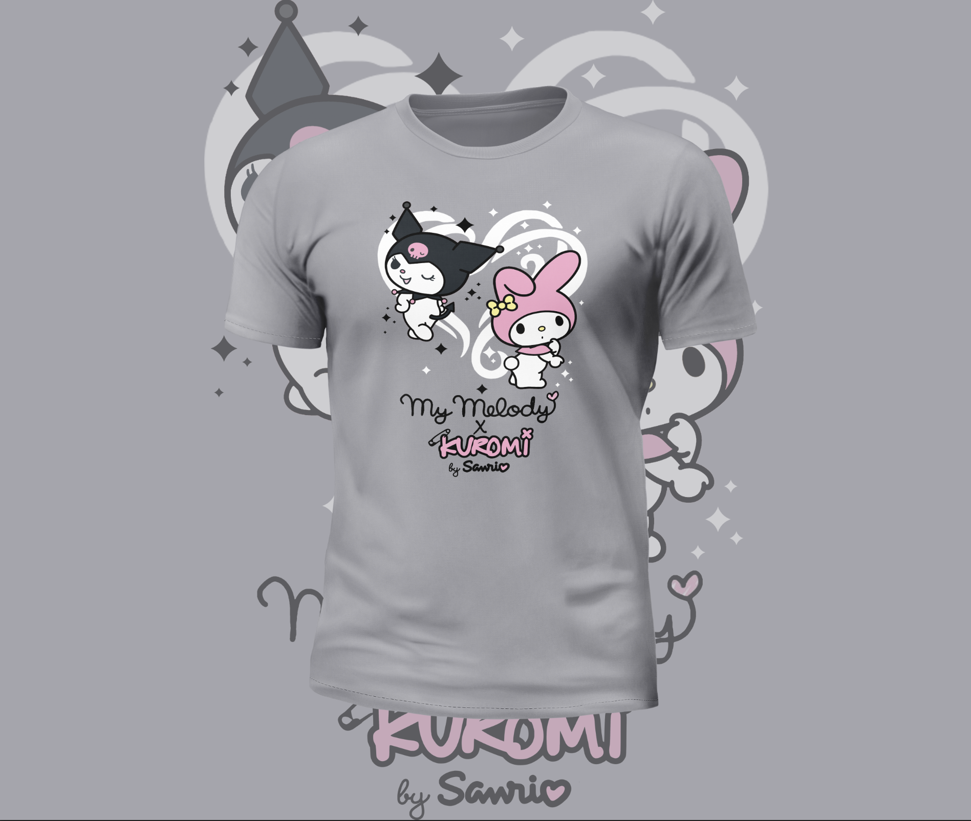 Short Sleeve kuromi x My Melody Heart Graphic Tee
