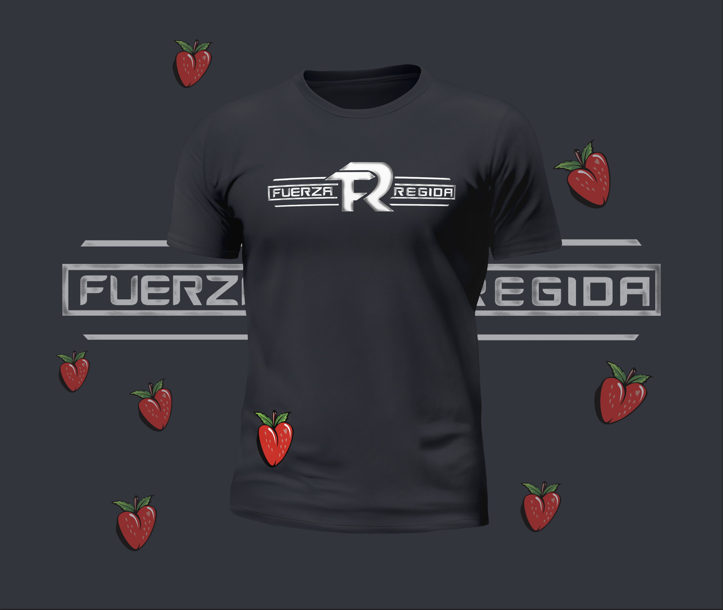 Fuerza Regida Sabor Fresa Front and Back Design Graphic Tee