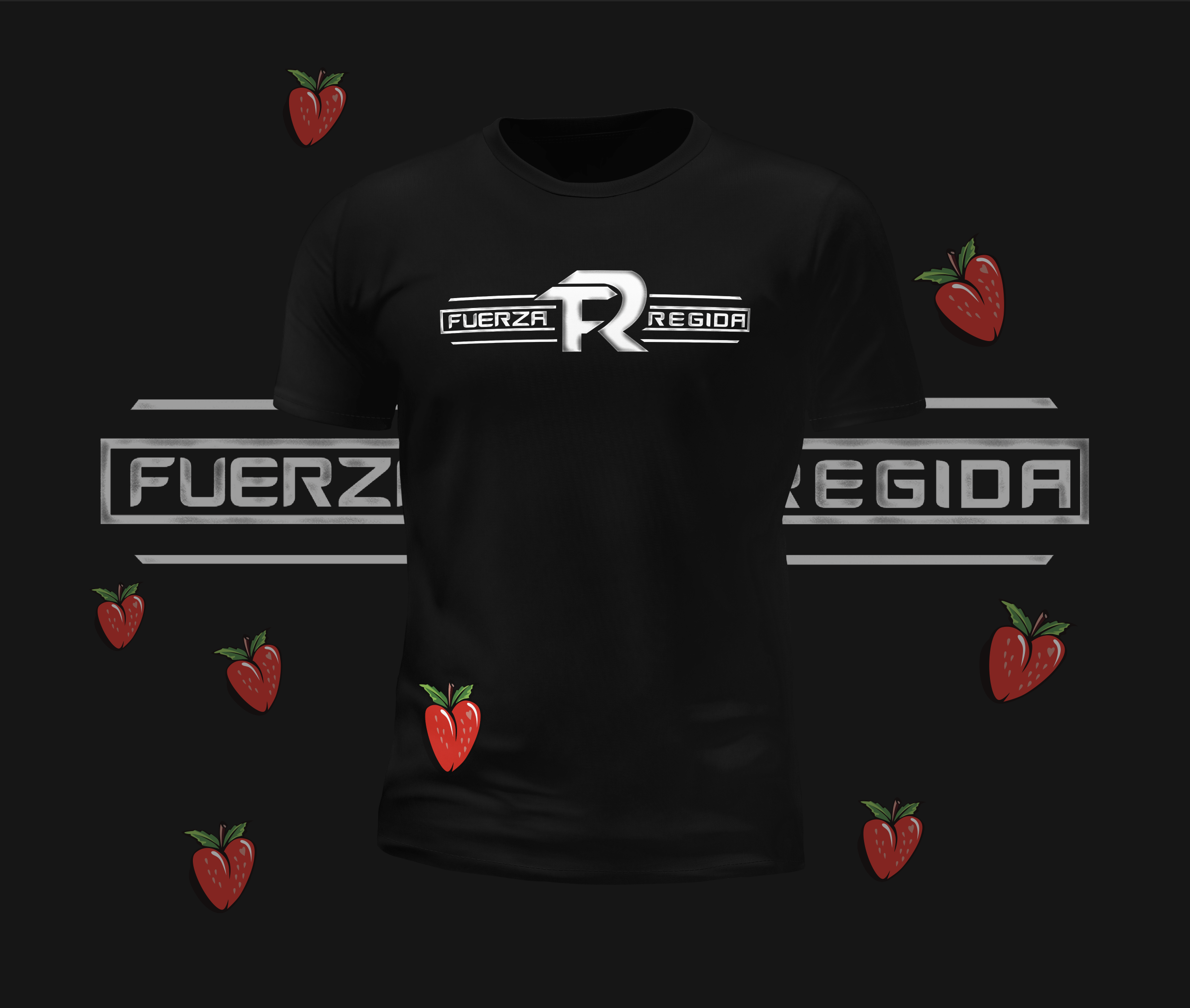 Fuerza Regida Sabor Fresa Front and Back Design Graphic Tee