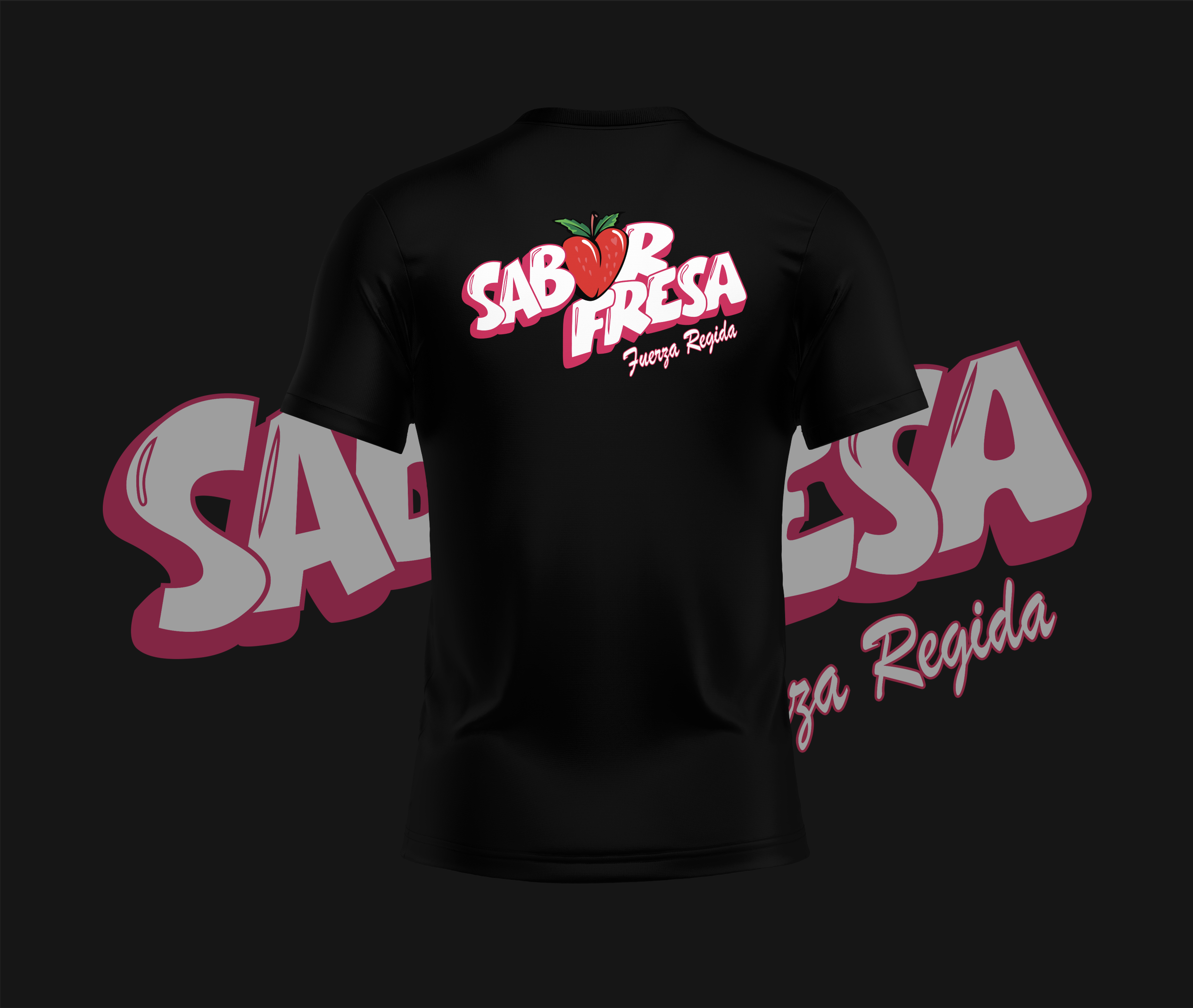 Fuerza Regida Sabor Fresa Front and Back Design Graphic Tee