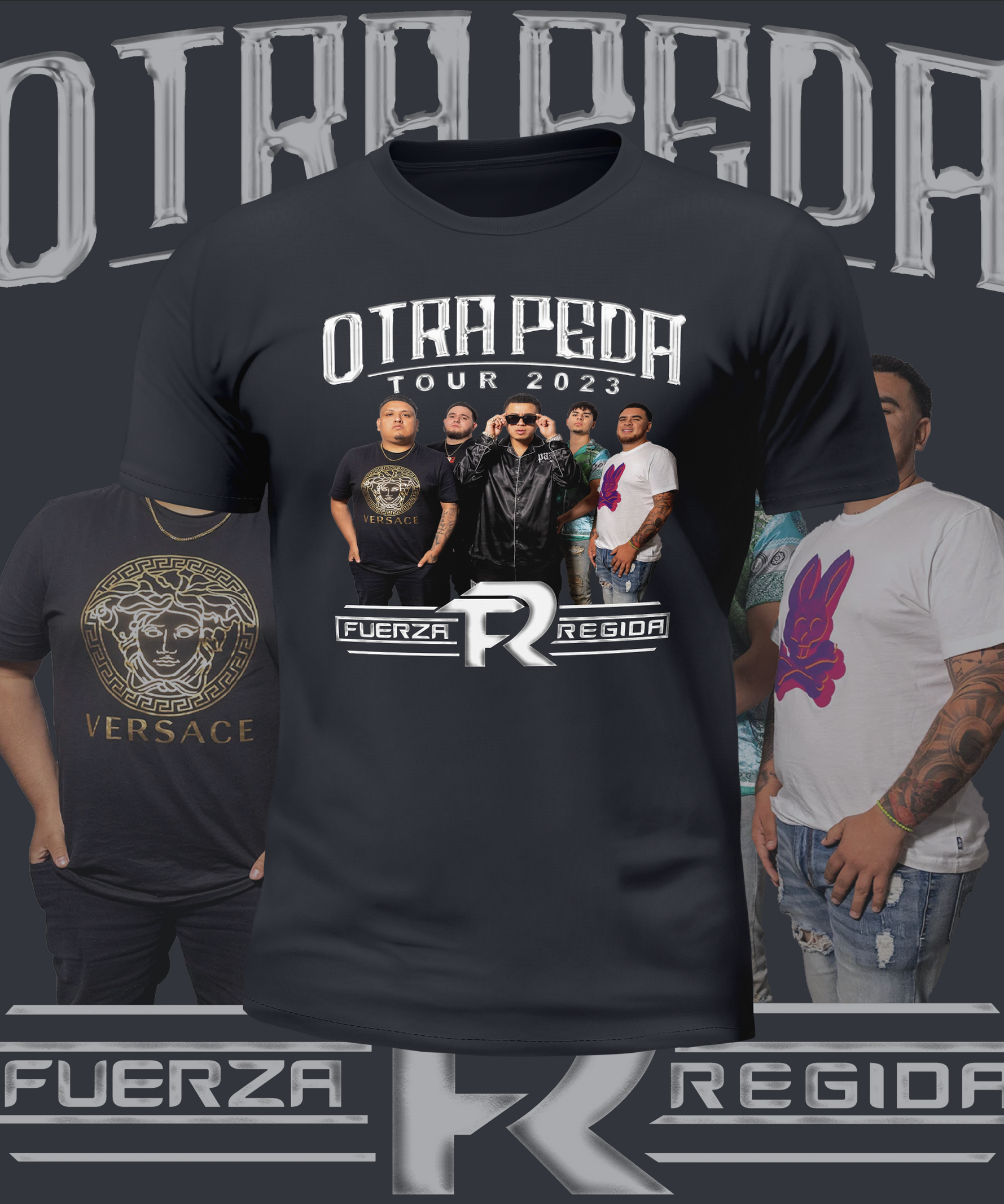 Fuerza Regida Otra Peda Tour Front and Back Design Graphic Tee