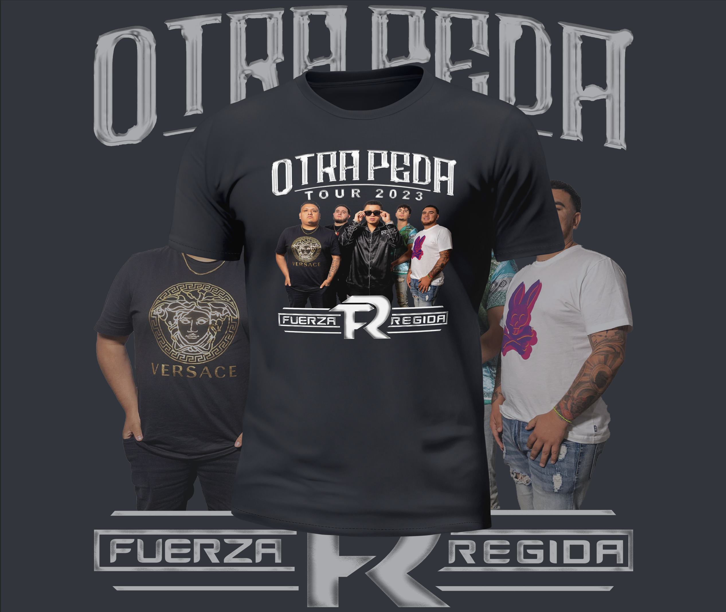 Fuerza Regida Otra Peda Tour Front and Back Design Graphic Tee