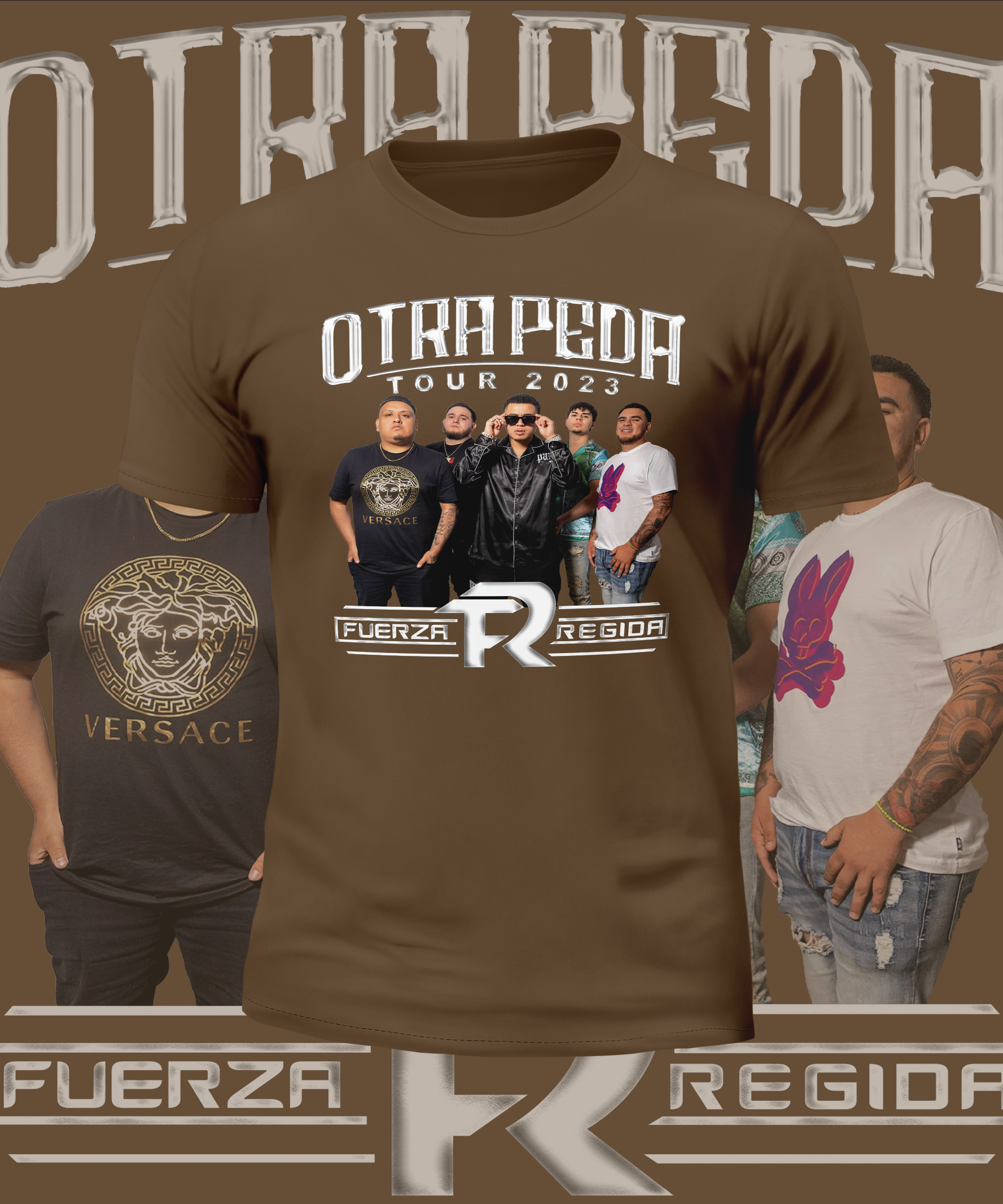 Fuerza Regida Otra Peda Tour Front and Back Design Graphic Tee