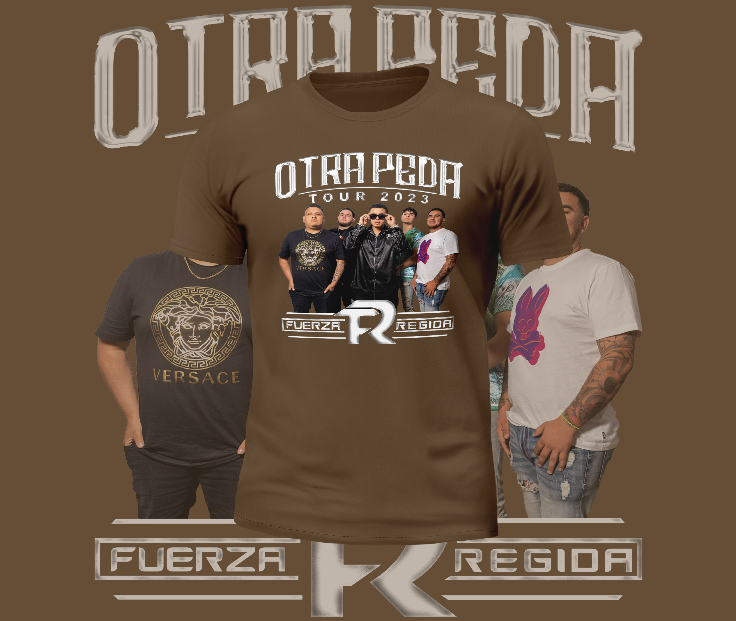 Fuerza Regida Otra Peda Tour Front and Back Design Graphic Tee