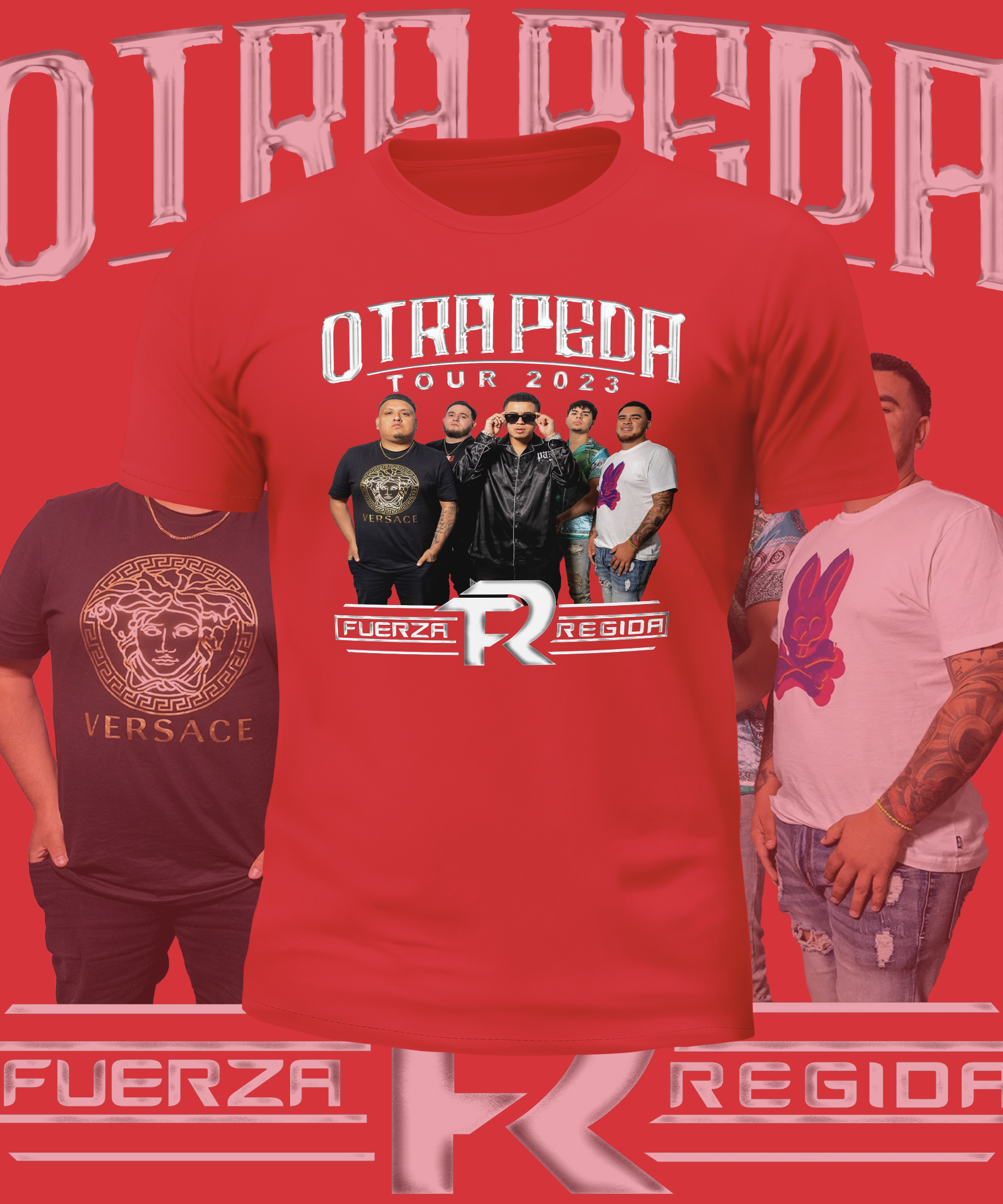 Fuerza Regida Otra Peda Tour Front and Back Design Graphic Tee