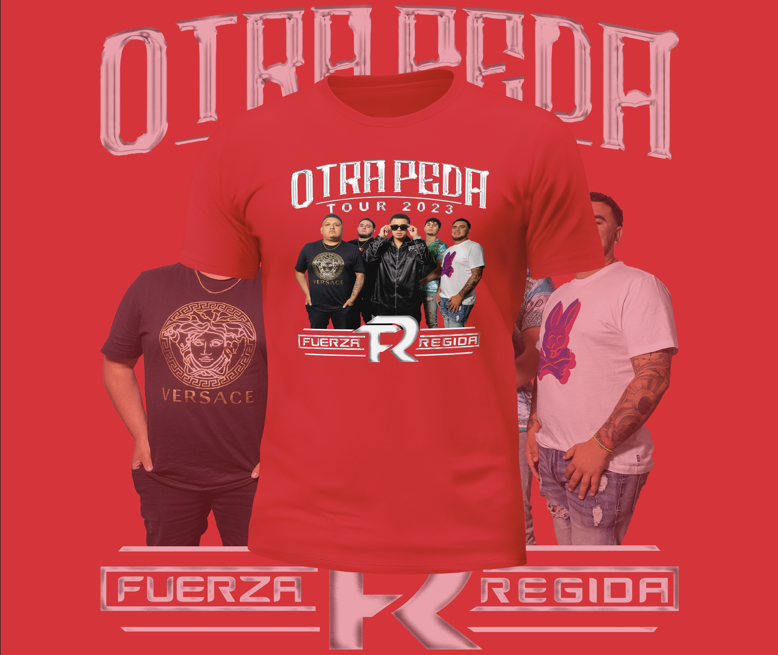 Fuerza Regida Otra Peda Tour Front and Back Design Graphic Tee