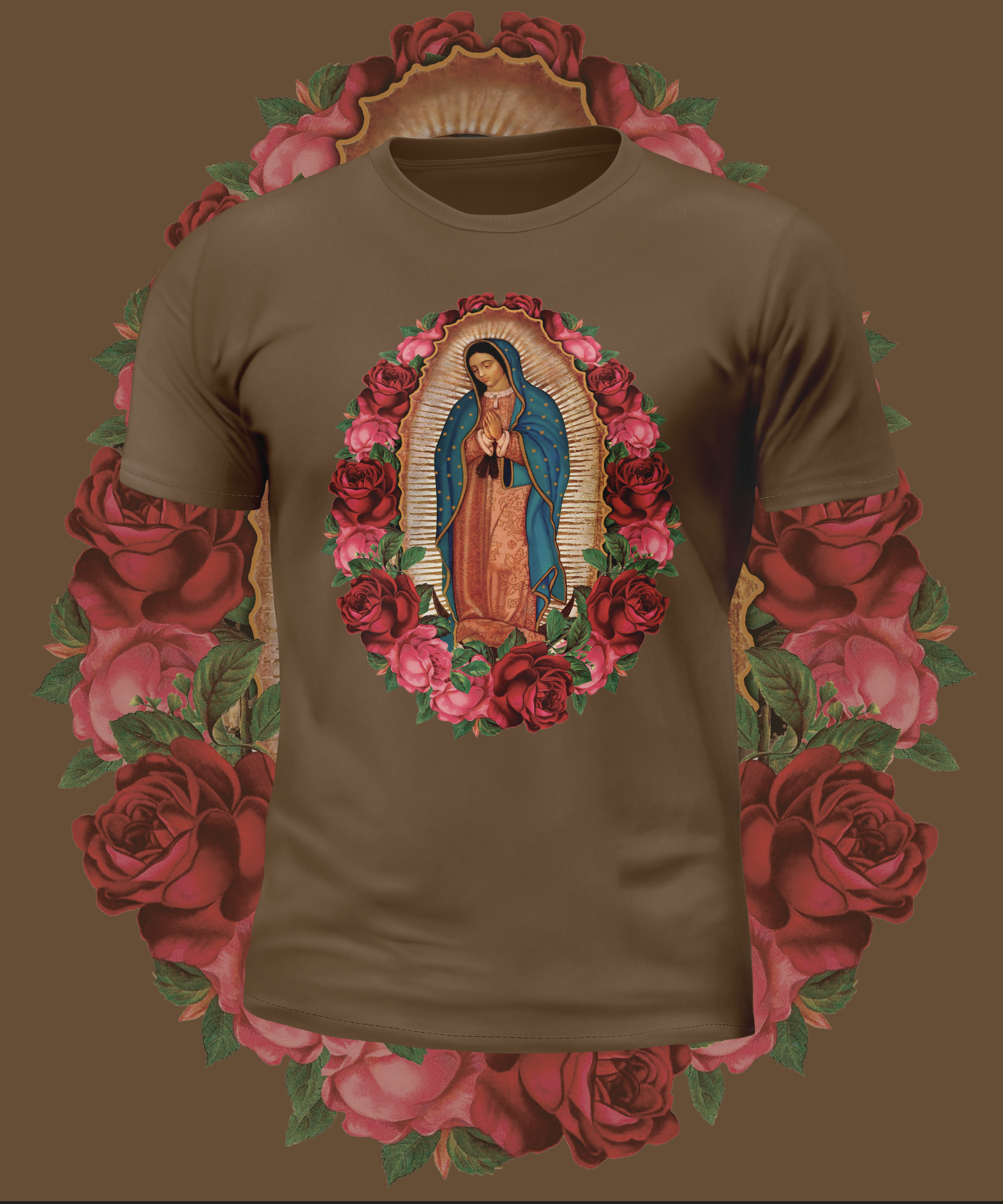 Virgin Mary Rose Graphic Tee