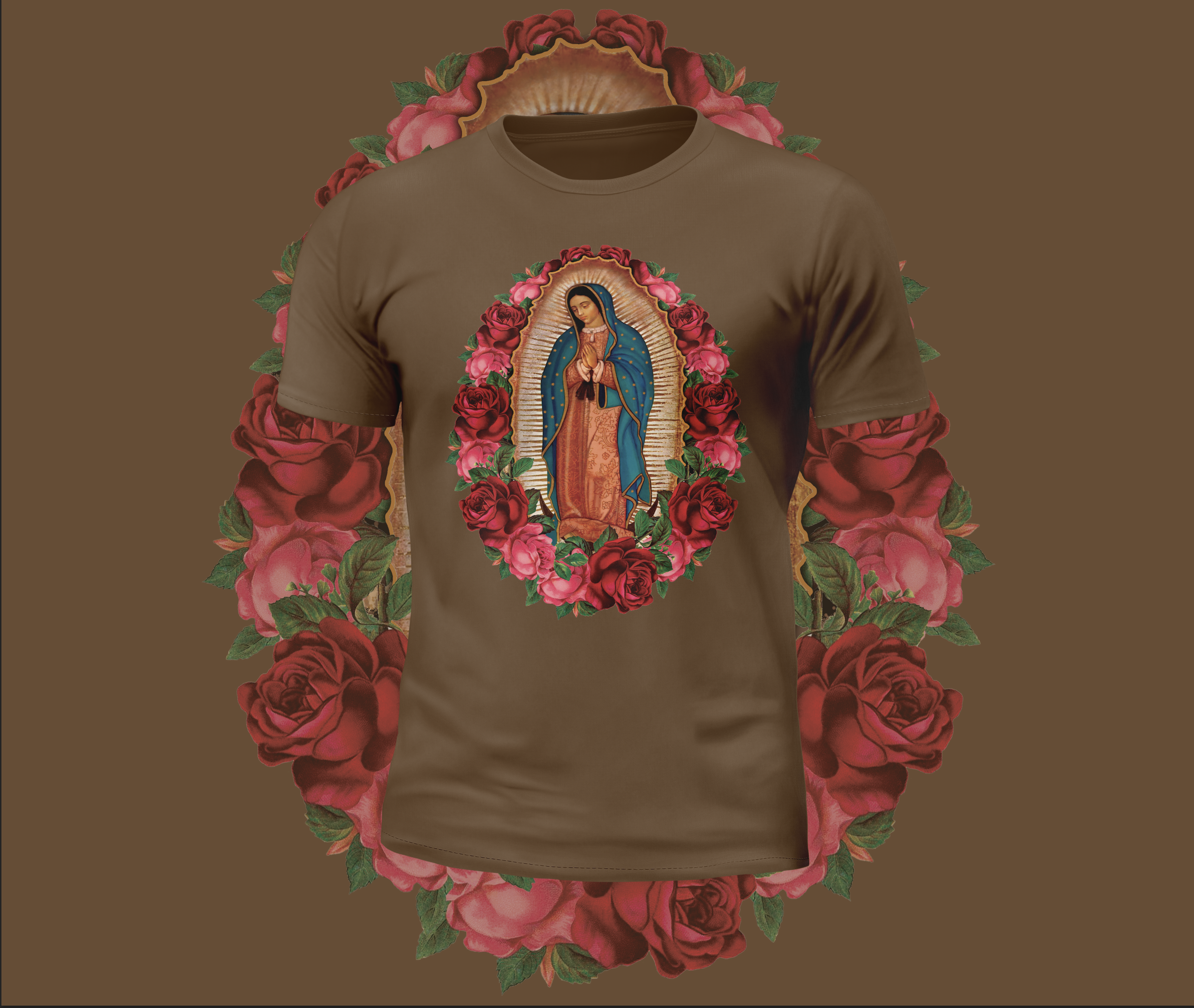 Virgin Mary Rose Graphic Tee