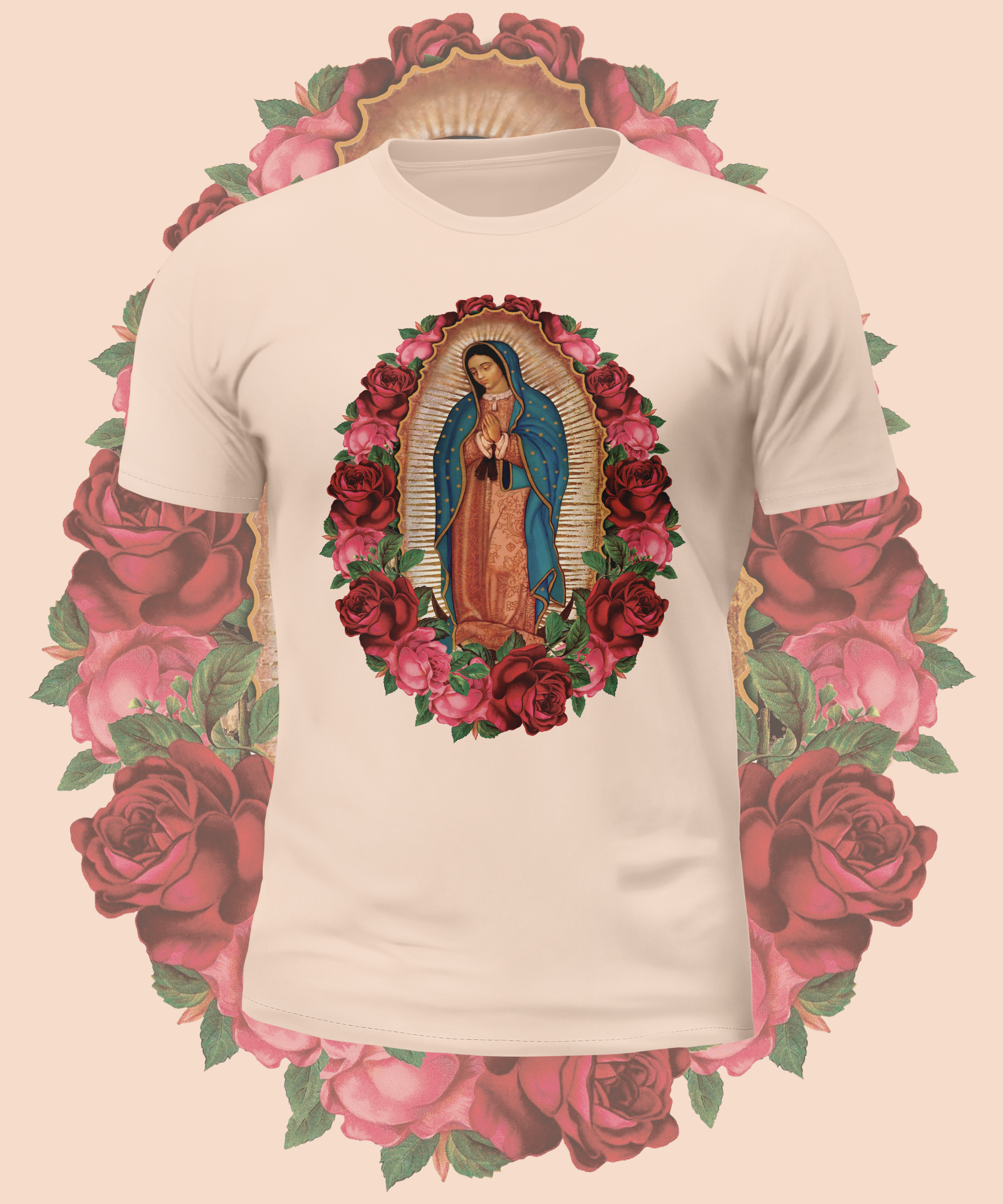 Virgin Mary Rose Graphic Tee