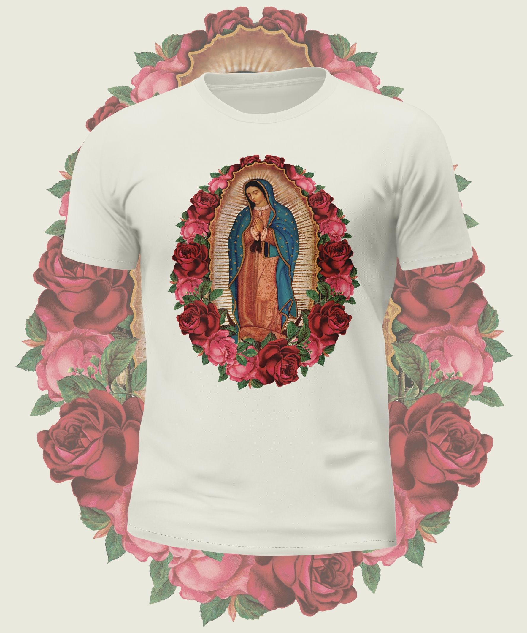 Virgin Mary Rose Graphic Tee