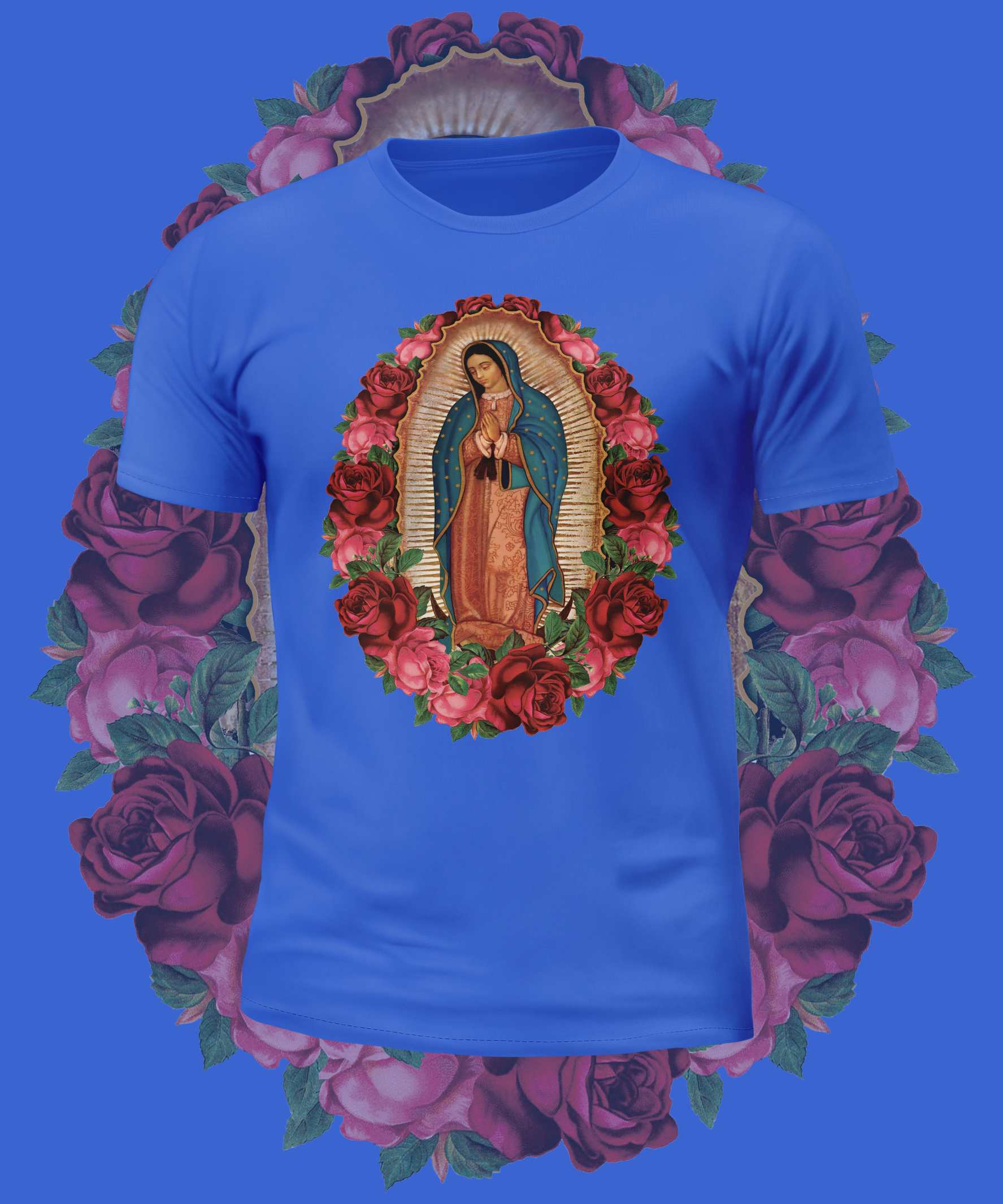 Virgin Mary Rose Graphic Tee