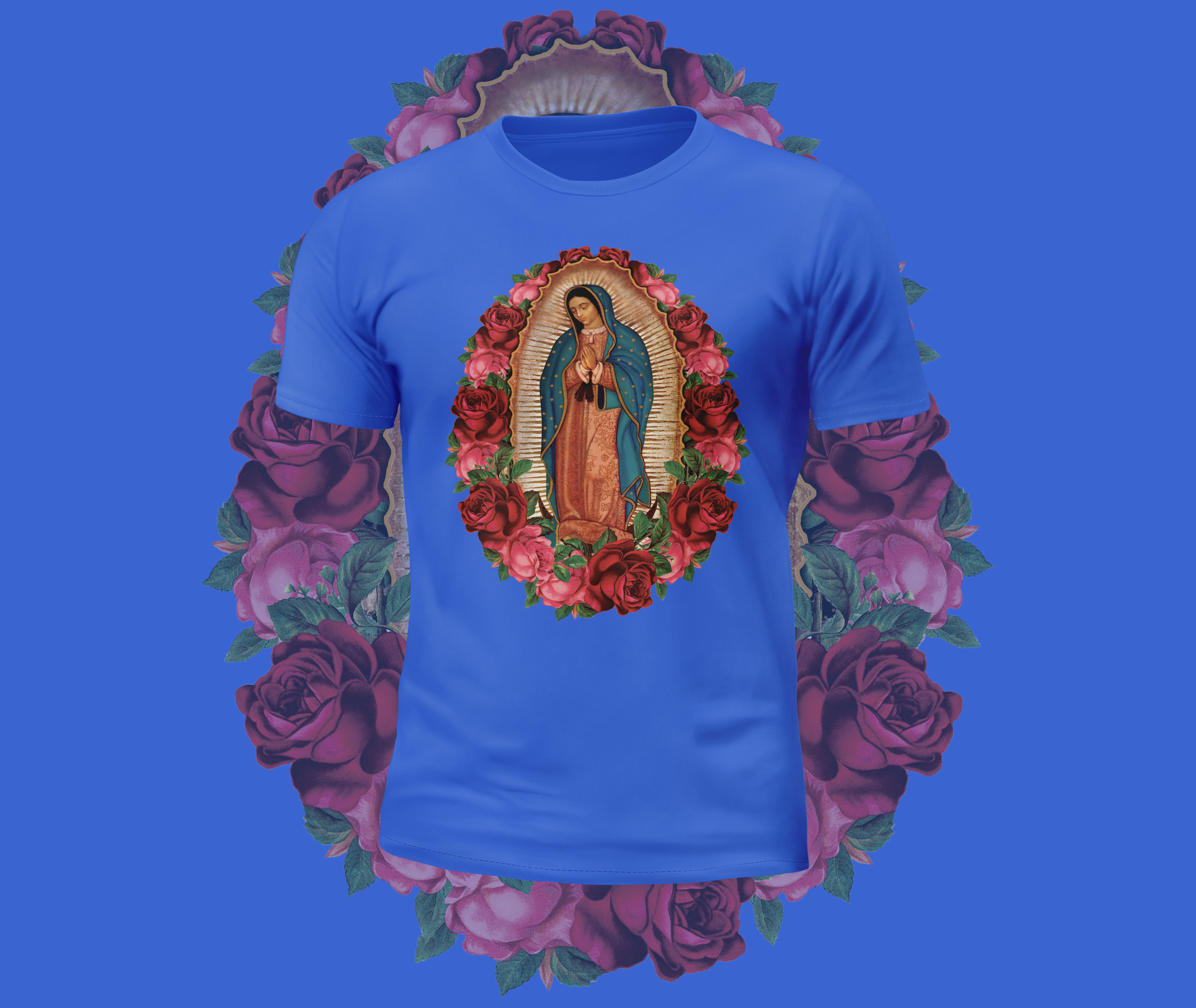 Virgin Mary Rose Graphic Tee