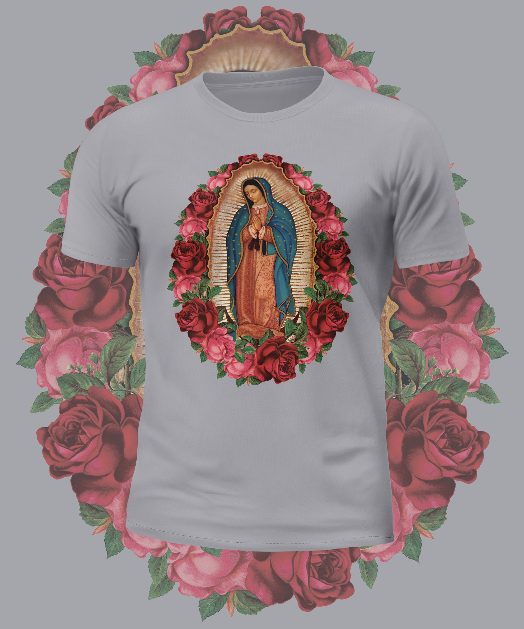 Virgin Mary Rose Graphic Tee