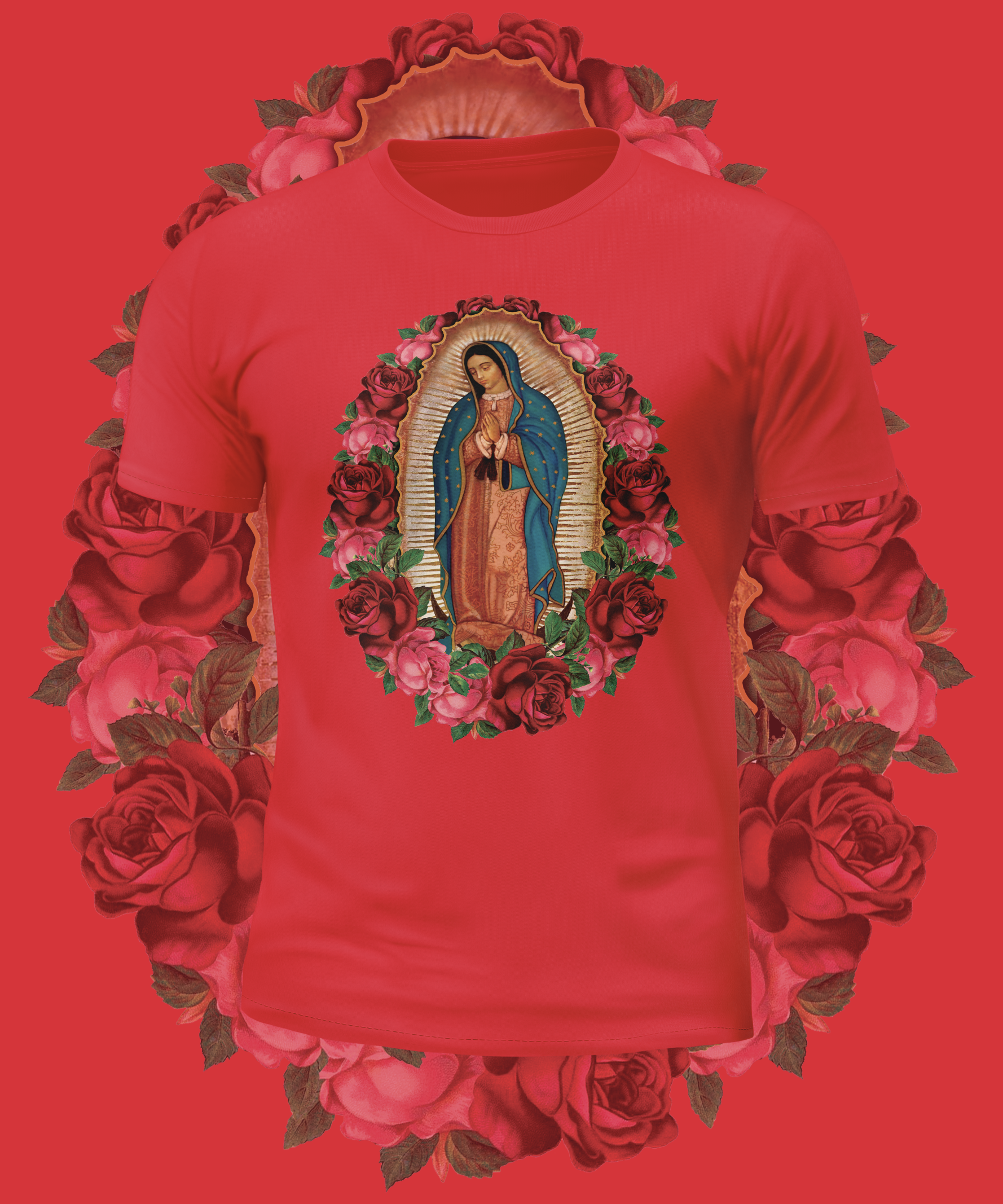 Virgin Mary Rose Graphic Tee