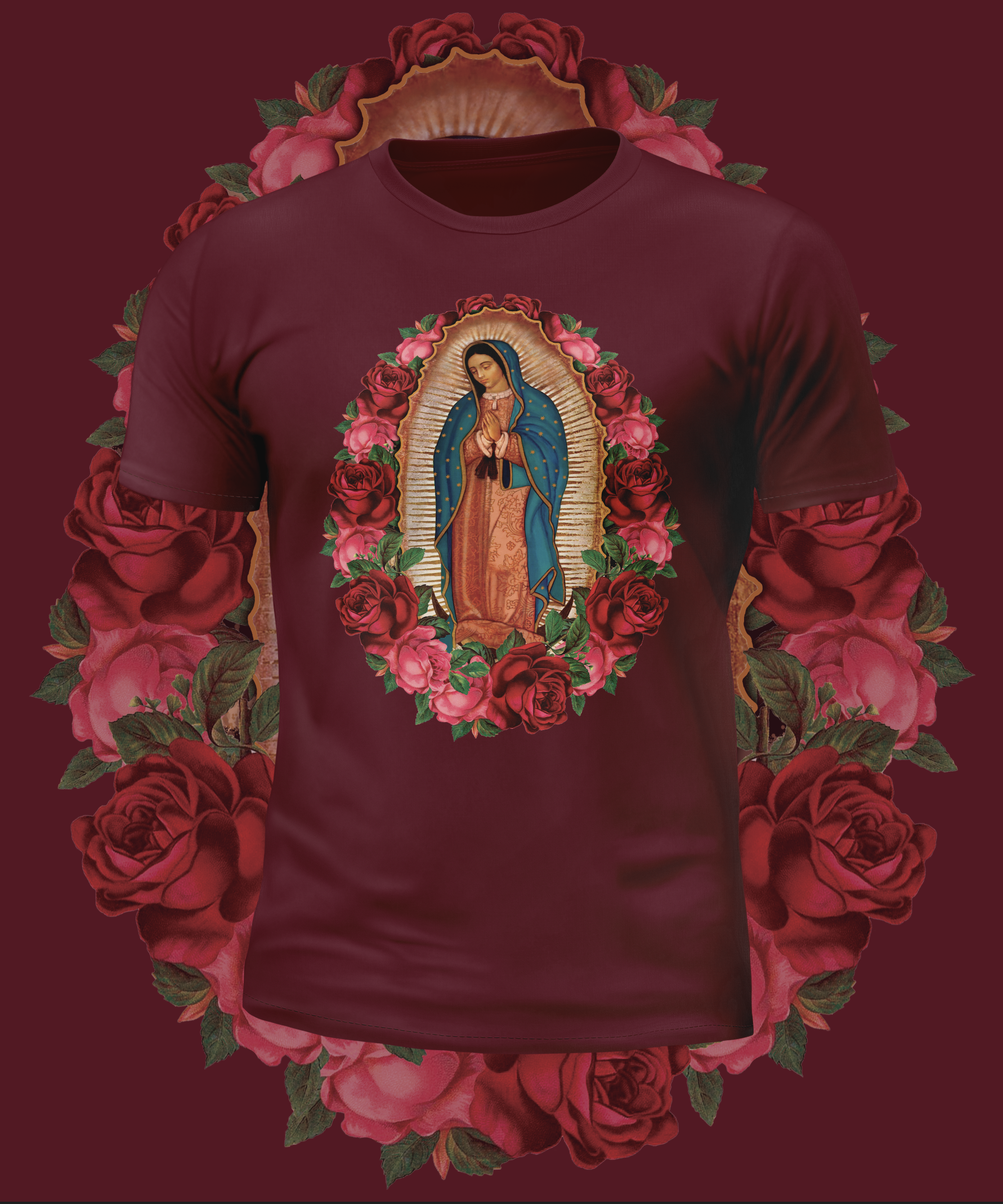 Virgin Mary Rose Graphic Tee