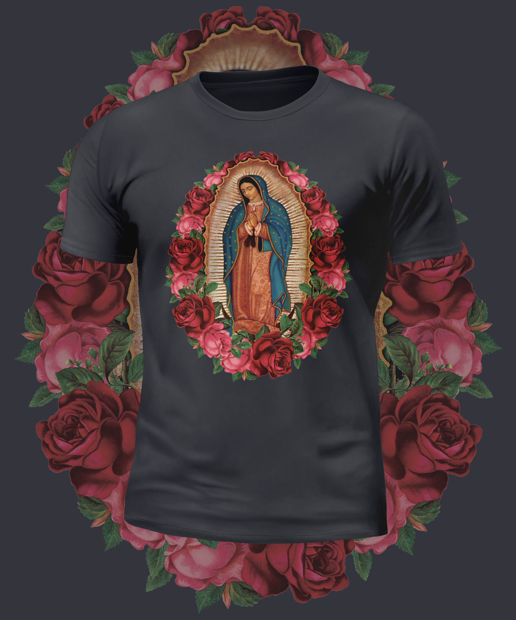 Virgin Mary Rose Graphic Tee