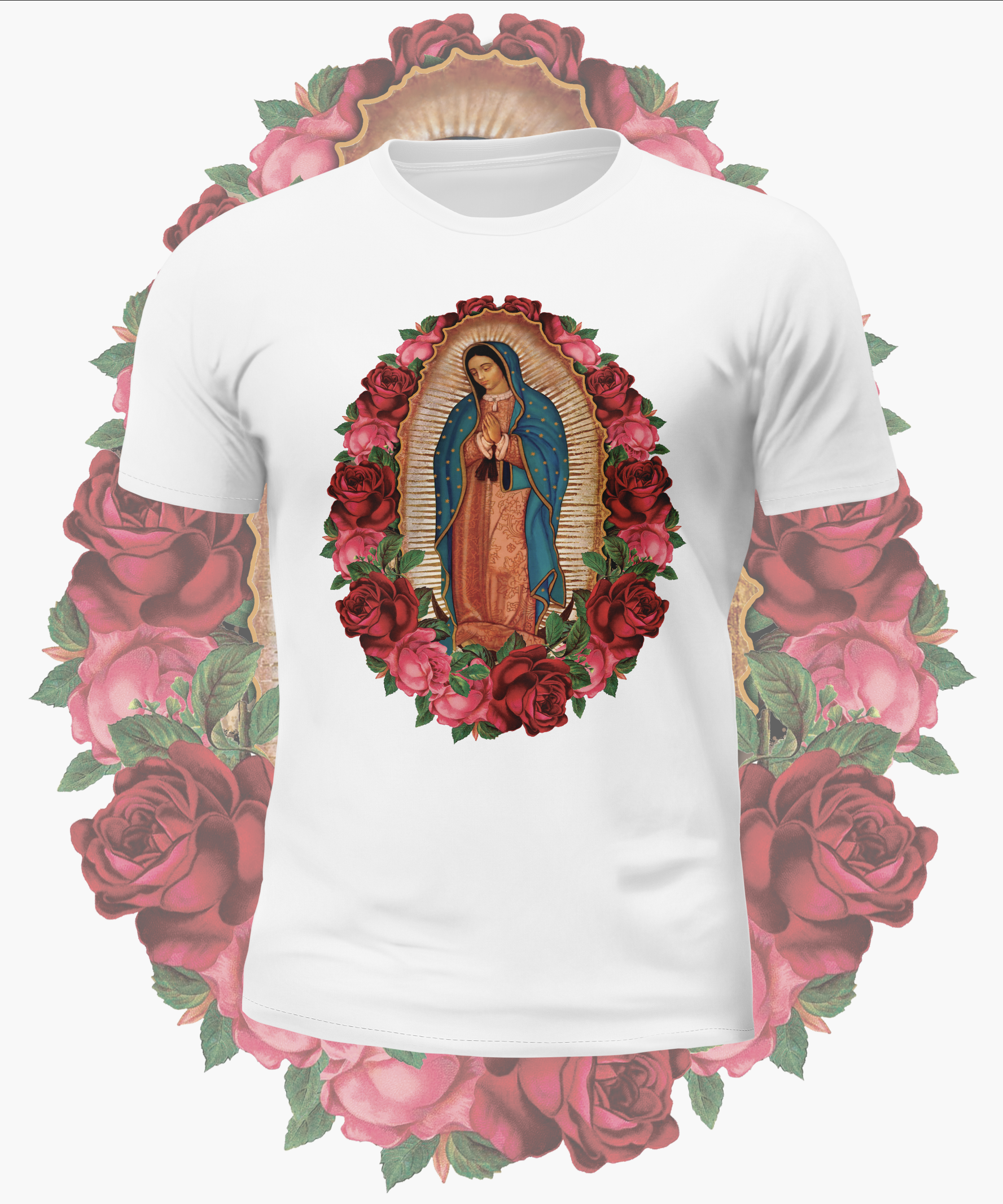 Virgin Mary Rose Graphic Tee