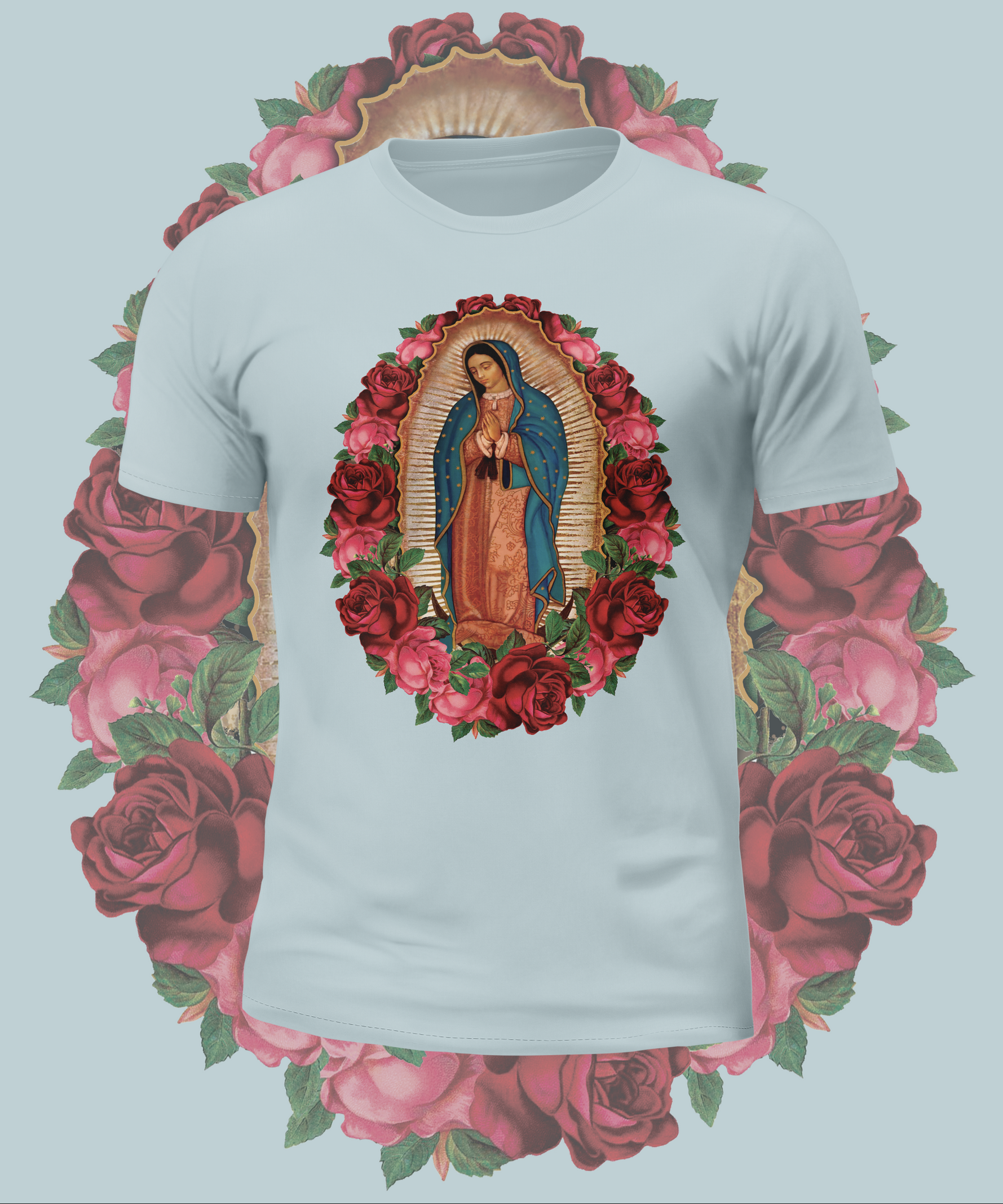 Virgin Mary Rose Graphic Tee
